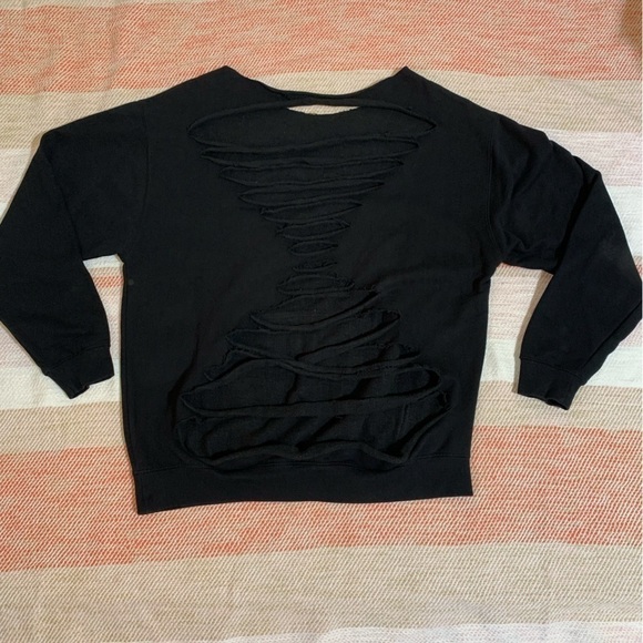 The Shape Of My Heart More Self Drive Distressed Slashed Sweatshirt - Picture 5 of 6